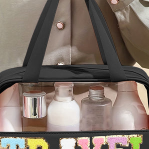 Black Travel Clear PVC Makeup Bag